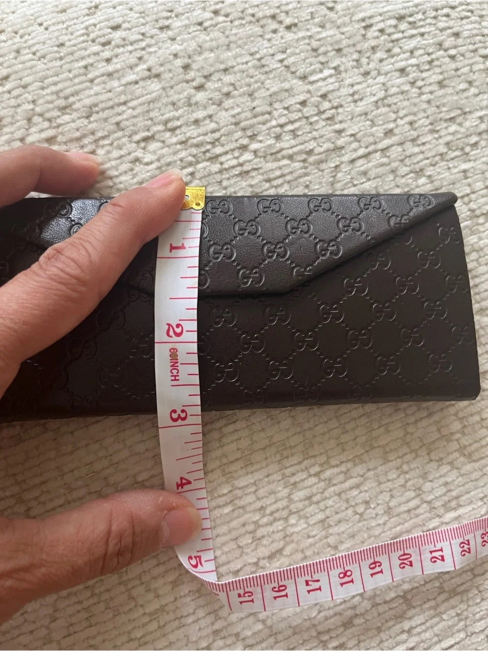 Gucci Brown Embossed GG Leather lens case